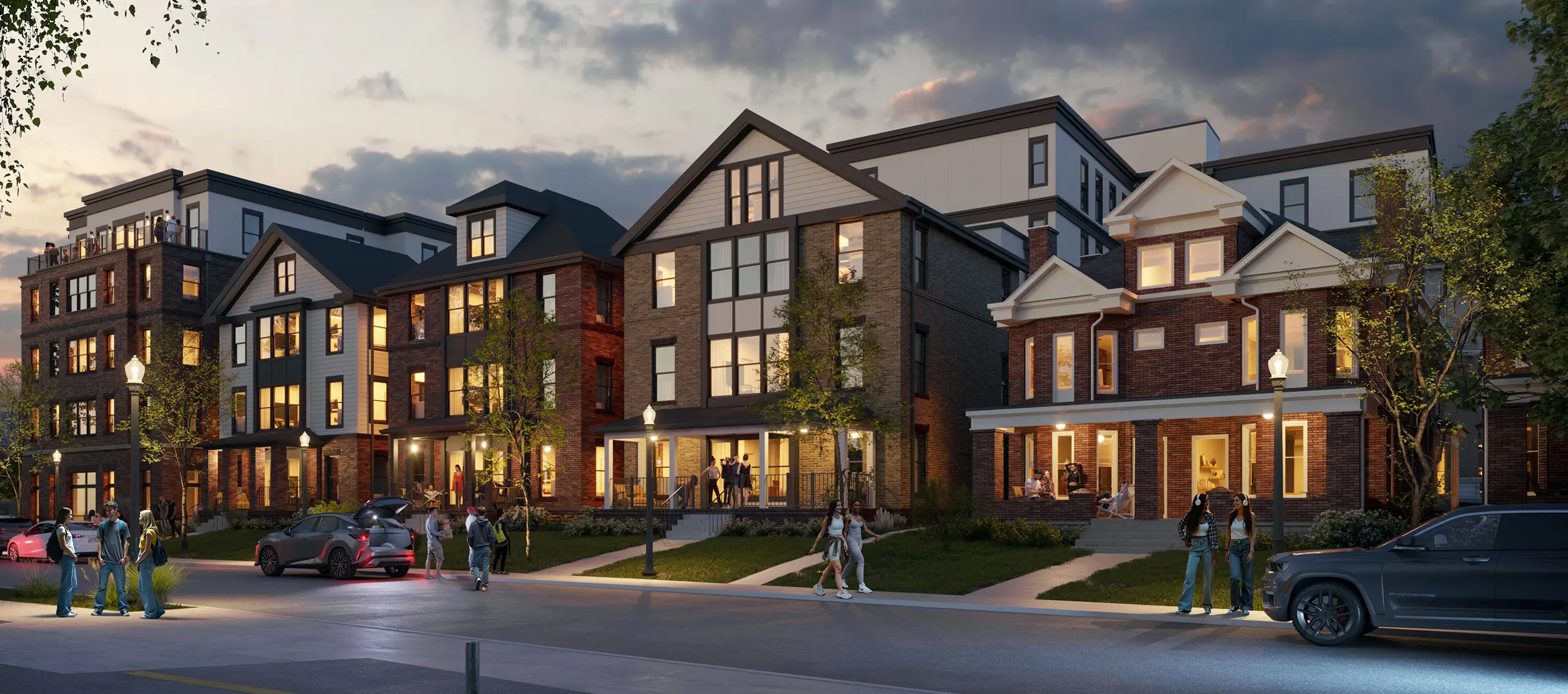 exterior of Blume on 16th townhouses
