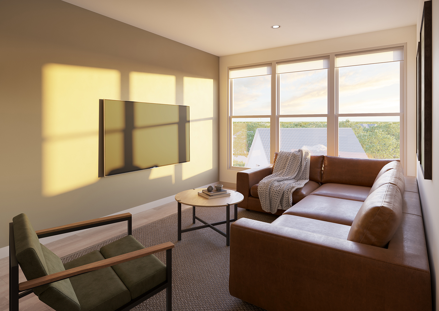 living room with a smart TV