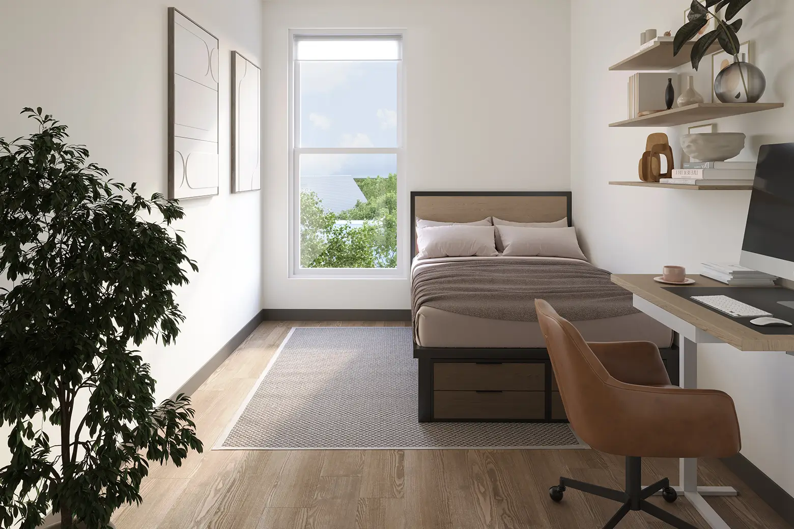 furnished bedroom