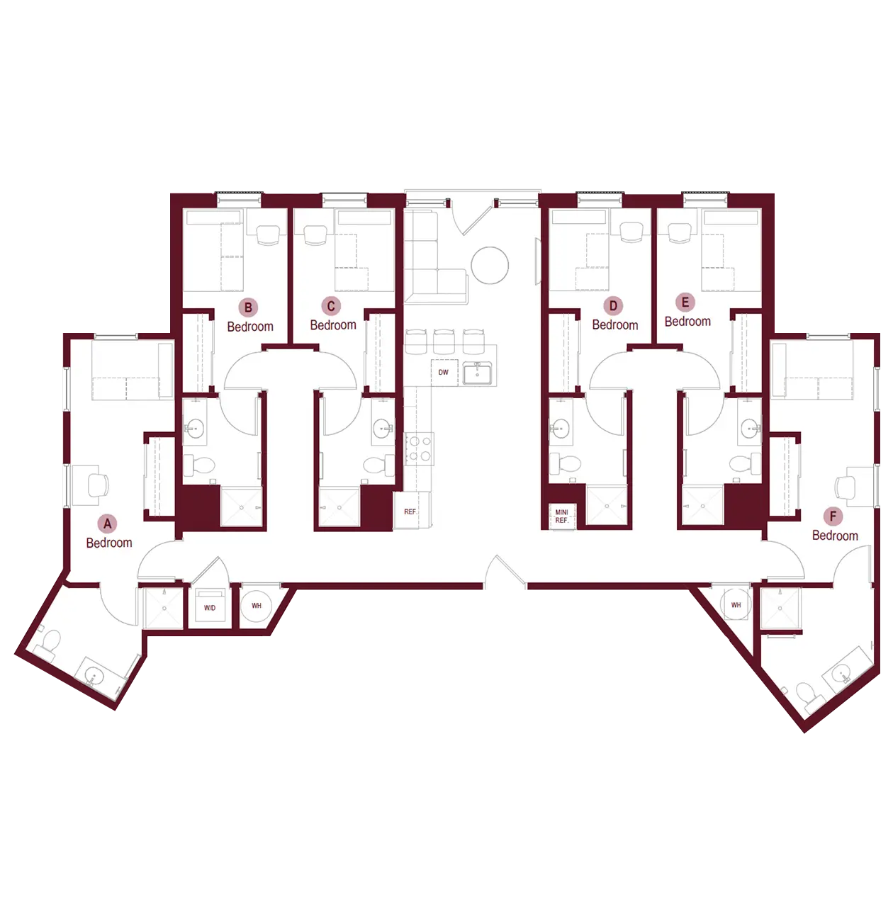 6x6 D floor plan