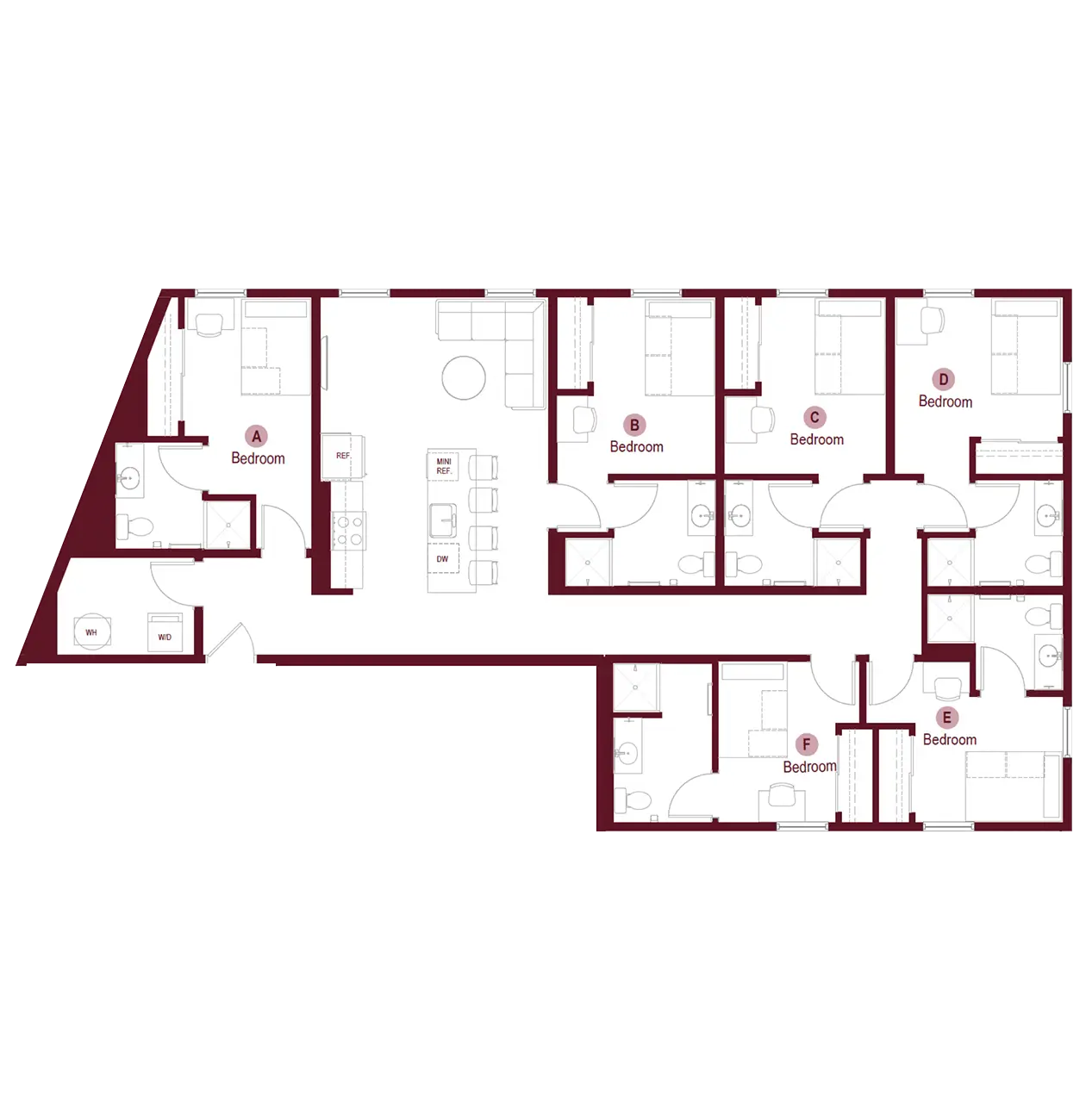 6x6 B floor plan