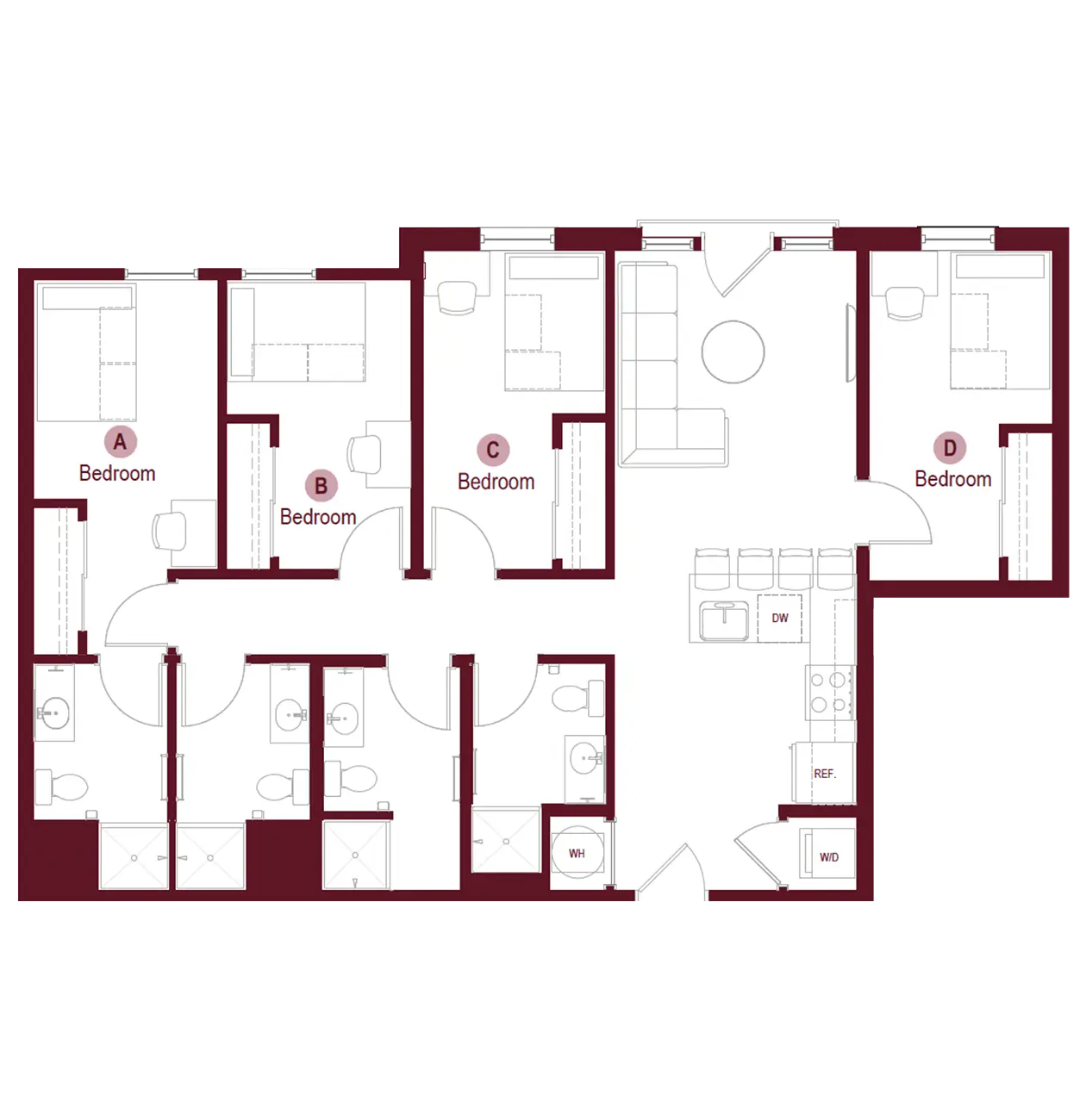 4x4 C floor plan